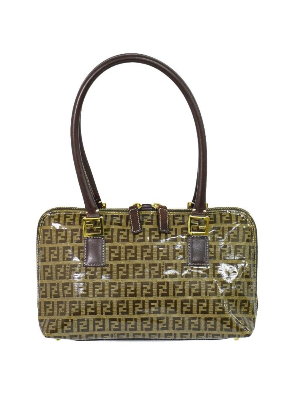 Fendi Zucchino Shoulder Bag Brown